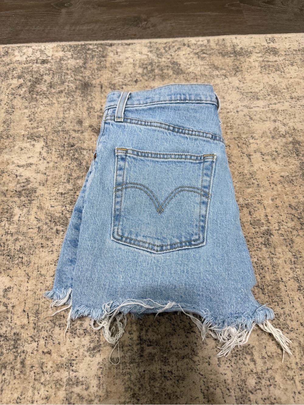 Levi's Light Blue Denim Cropped Shorts